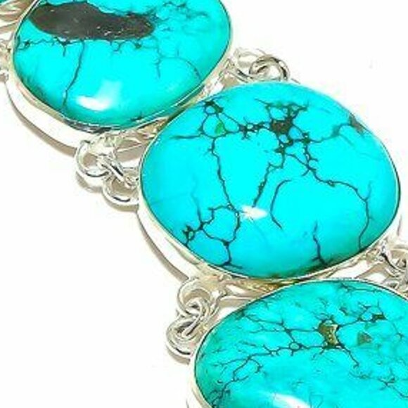 NEW - Tibetan Turquoise Handmade Sterling Adjustable Necklace - Picture 2 of 6